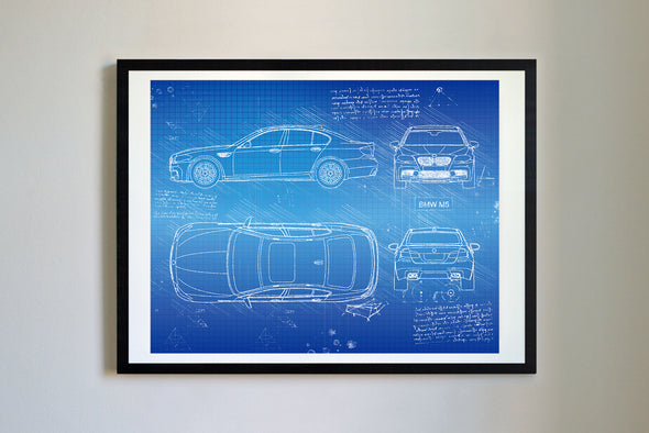 BMW M5 (2011-16) da Vinci Sketch Art Print (#304)