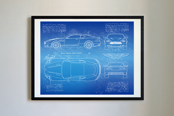 Aston Martin DB9 (2004-16) da Vinci Sketch Art Print (#169)