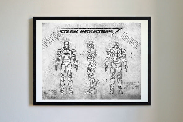 Iron Man Mark III da Vinci Sketch Art Print (#112)