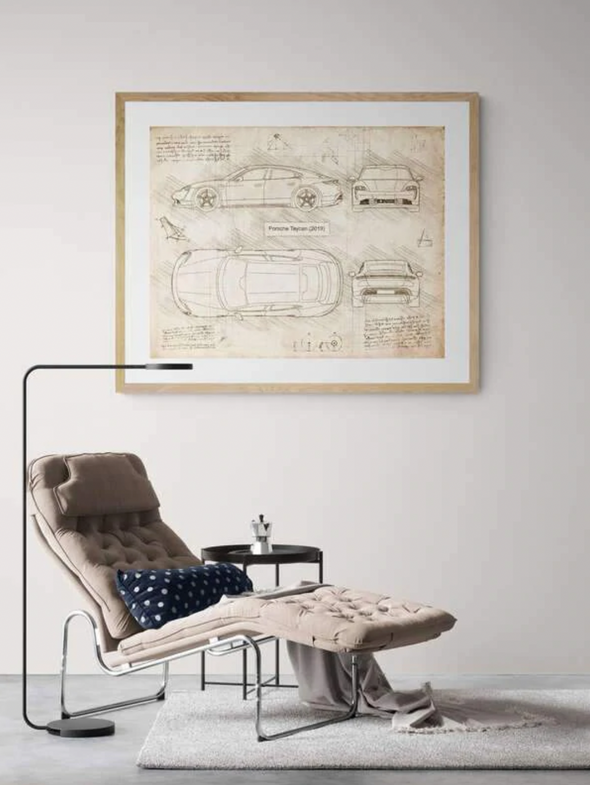 BMW M5 CS (2021) - Art Print - Sketch Style, Car Patent, Blueprint Poster, Blue Print,  (#3000)