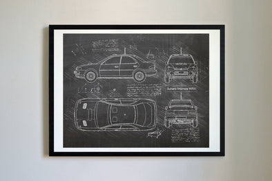Subaru Impreza WRX (1994) da Vinci Sketch Art Print (#438)