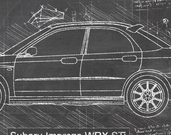Subaru Impreza WRX STi (2005-07) da Vinci Sketch Art Print (#551)