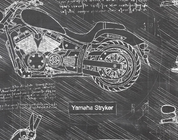 Yamaha Stryker (2012) da Vinci Sketch Art Print (#441)