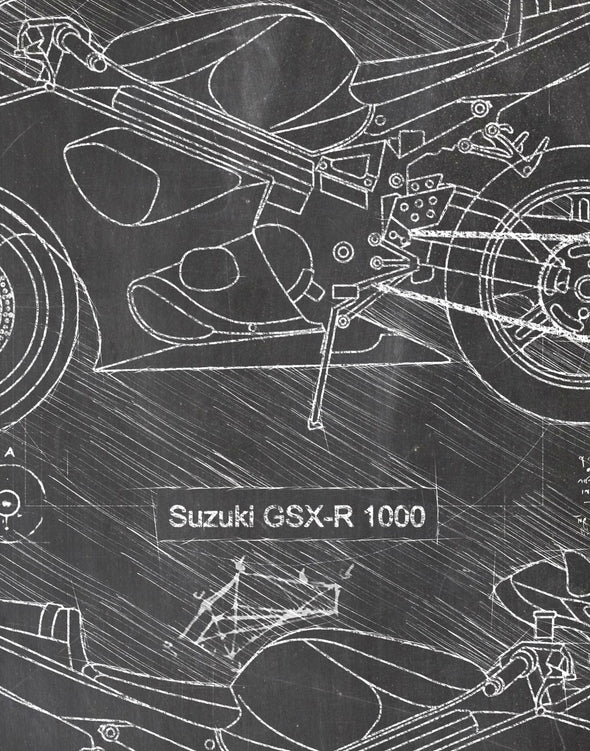Suzuki GSX-R 1000 (2003) da Vinci Sketch Art Print (#422)