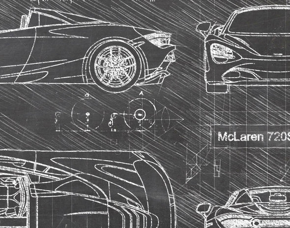 McLaren 720S Spider (2019-Present) da Vinci Sketch Art Print (#733)