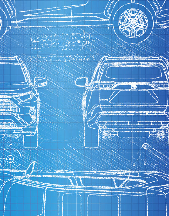 Toyota RAV4 (2018) da Vinci Sketch Art Print (#571)