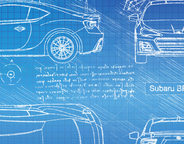 Subaru BRZ GT (2016-Present) da Vinci Sketch Art Print (#710)