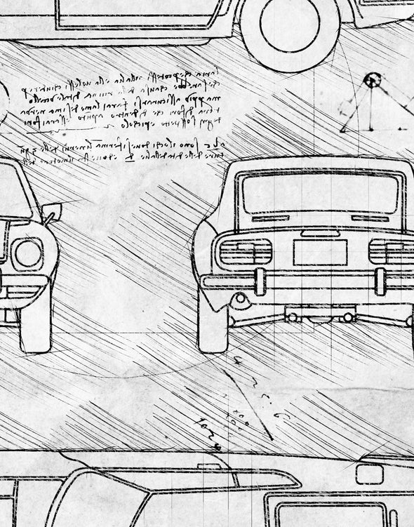 Datsun 240Z (1969-78) da Vinci Sketch Art Print (#719)