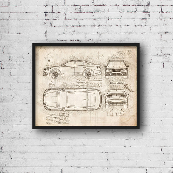 Subaru Legacy (2019-Present) da Vinci Sketch Art Print (#929)