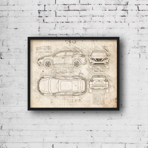 Nissan Murano (2014-Present) da Vinci Sketch Art Print (#873)