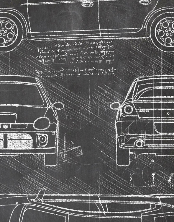 Dodge Neon SRT-4 ACR (2005) Sketch Art Print - Sketch Style, Car Patent, Patent, Blueprint Poster, Blue Print, Neon Car (P548)