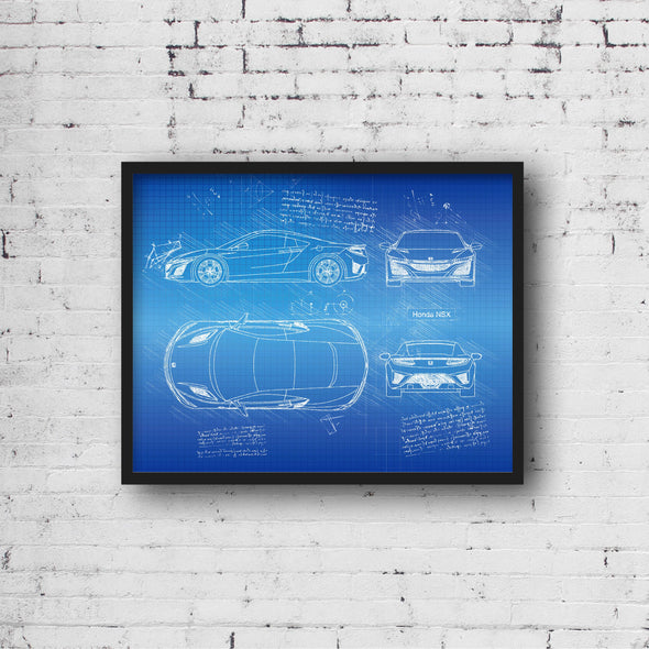 Honda NSX (2016) Sketch Art Print - Sketch Style, Car Patent, Blueprint Poster, NSX Car, NSX Poster Print, Honda Art (P375)