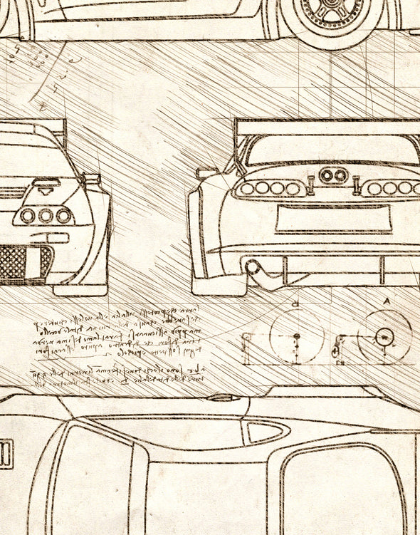 Toyota Supra Mk. IV JGTC (1995) Sketch Art Print - Sketch Style, Car Patent, Blue Print Poster, Vertical Art, Supra Car Art (P596)