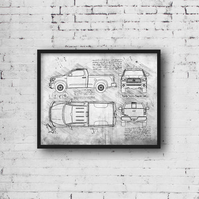 Toyota Tundra Regular Cab (2007-13) da Vinci Sketch Art Print (#487)