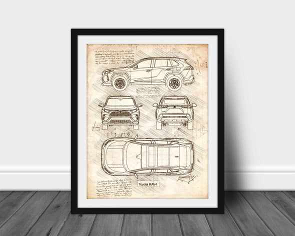 Toyota RAV4 (2018) da Vinci Sketch Art Print (#571)