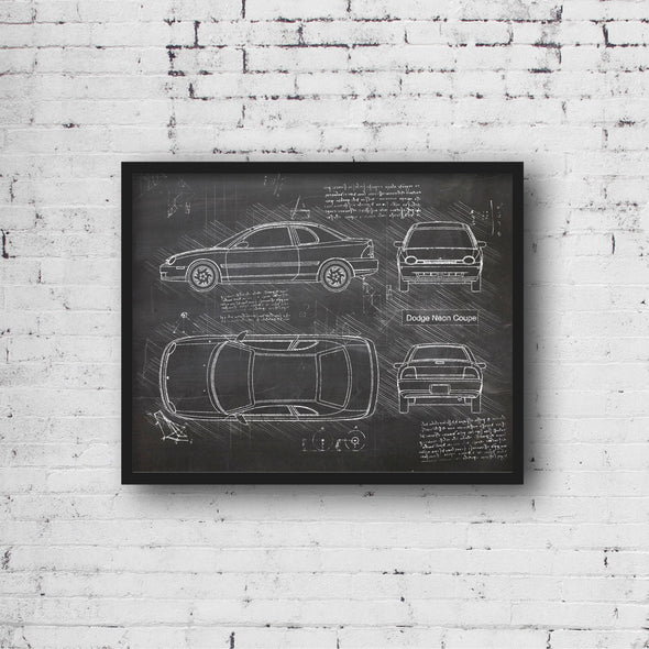 Dodge Neon Coupe (1995-98) da Vinci Sketch Art Print (#896)