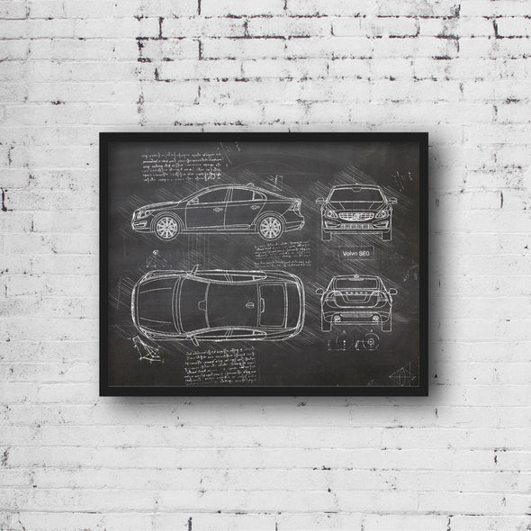 Volvo S60 (2013-16) da Vinci Sketch Art Print (#660)