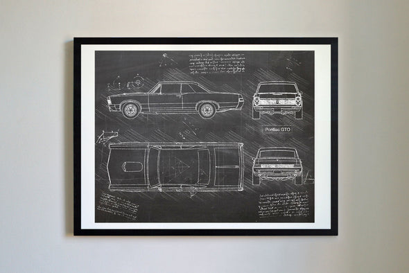 Pontiac GTO (1965) da Vinci Sketch Art Print (#301)