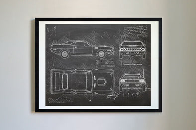Plymouth Barracuda (1971) da Vinci Sketch Art Print (#298)