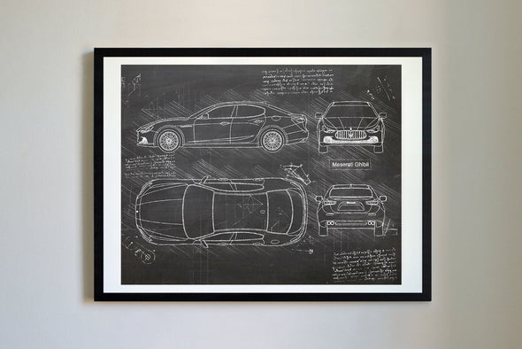 Maserati Ghibli (2014) da Vinci Sketch Art Print (#291)