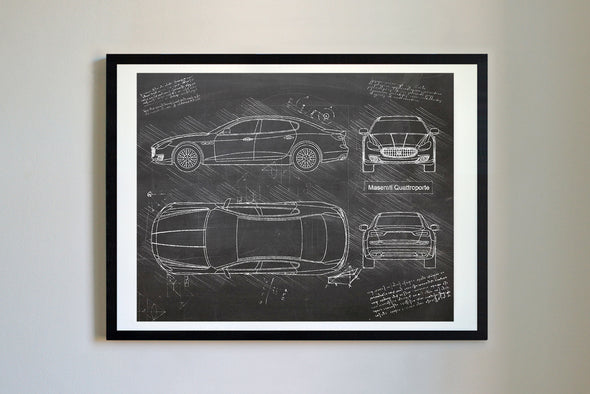 Maserati Quattroporte (2013-17) da Vinci Sketch Art Print (#294)