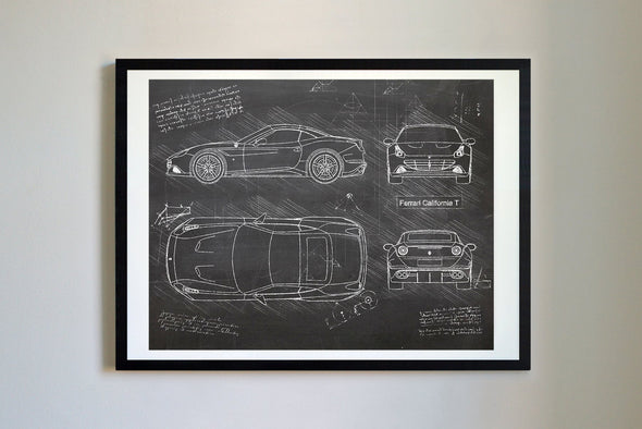 Ferrari California T (2015) da Vinci Sketch Art Print (#315)