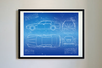 Maserati Quattroporte (2004-13) da Vinci Sketch Art Print (#305)