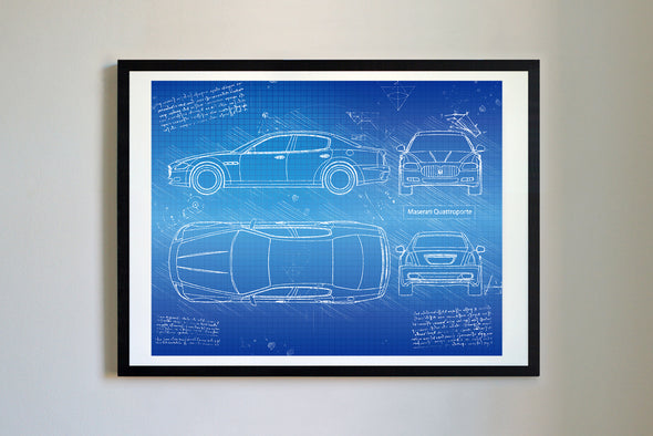Maserati Quattroporte (2004-13) da Vinci Sketch Art Print (#305)