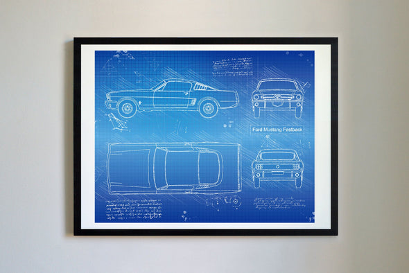 Ford Mustang Fastback (1964-66) da Vinci Sketch Art Print (#306)