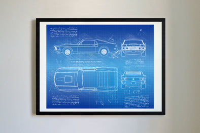 Ford Mustang BOSS 429 (1969) da Vinci Sketch Art Print (#174)