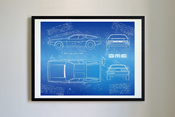 DMC DeLorean (1981-82) da Vinci Sketch Art Print (#170)