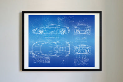 W Motors Lykan HyperSport (2013) da Vinci Sketch Art Print (#177)