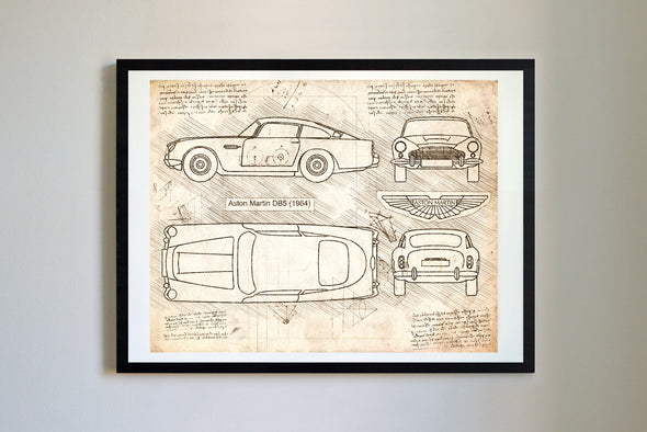 Aston Martin DB5 (1963-65) da Vinci Sketch Art Print (#168)