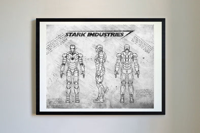 Iron Man Mark III da Vinci Sketch Art Print (#112)