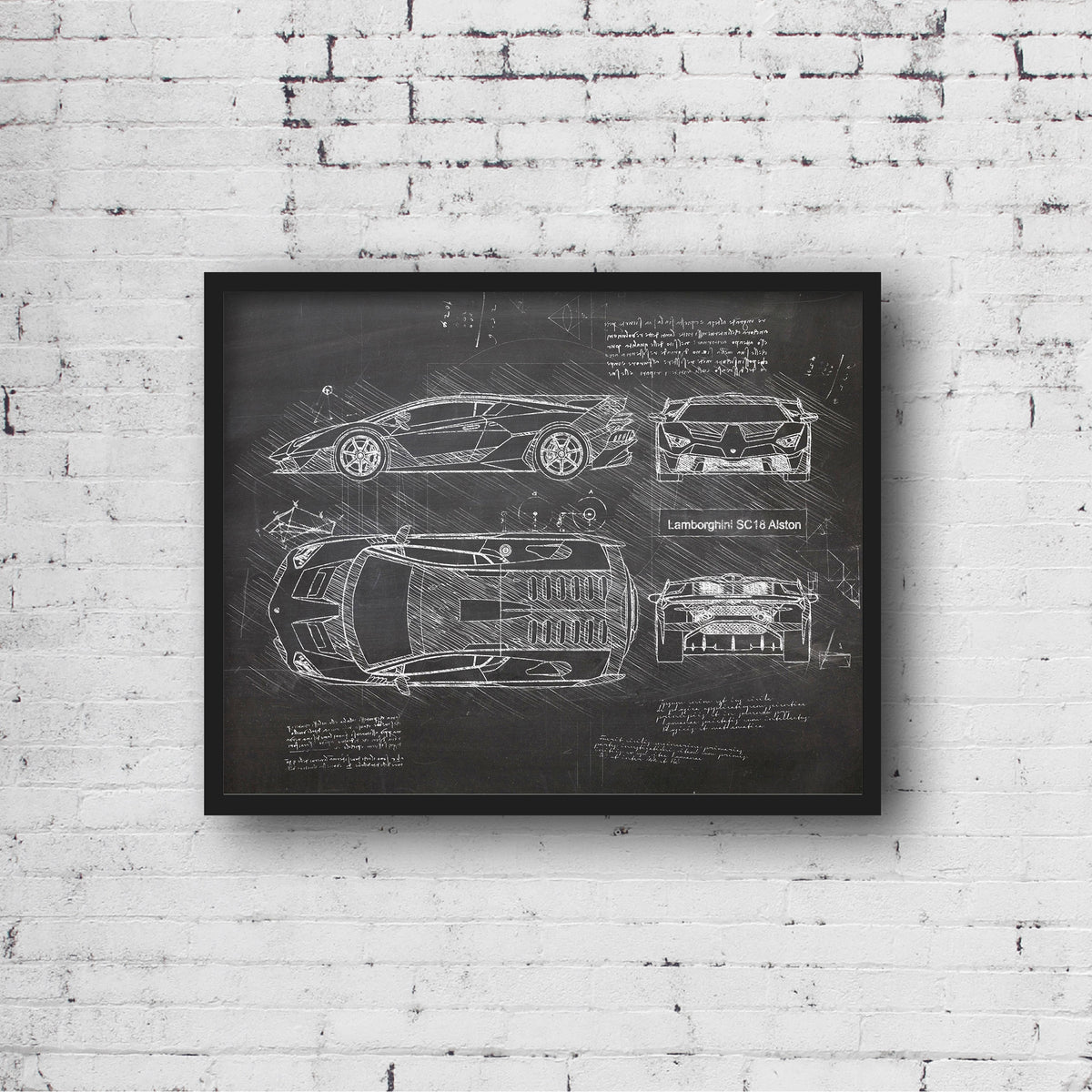 Lamborghini SC18 Alston (2019) da Vinci Sketch Art Print | DolanPaperCo