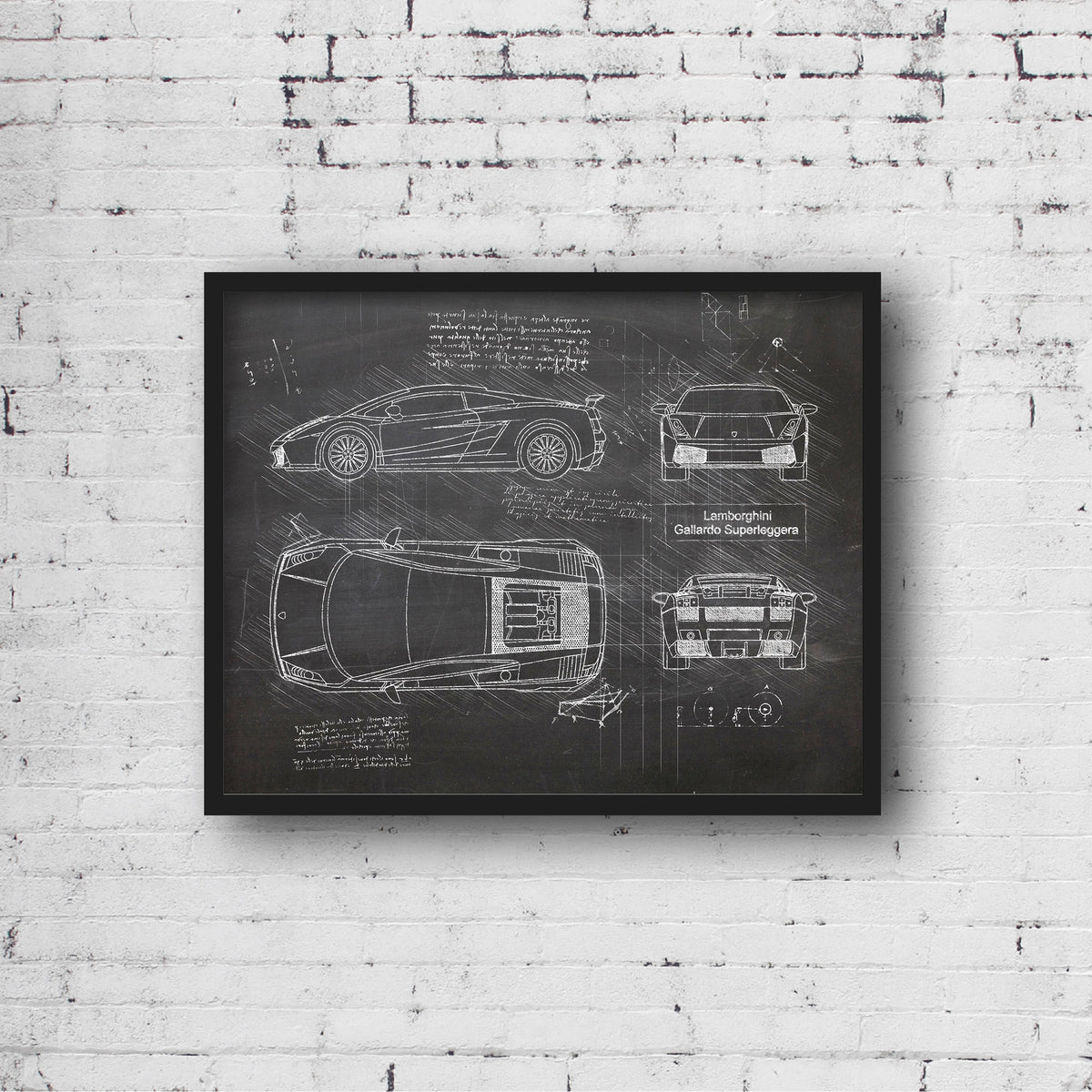 Lamborghini Gallardo Superleggera (2010-14) da Vinci Sketch Art Print ...