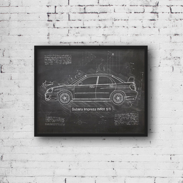 Subaru Impreza WRX STi (2004-06) da Vinci Sketch Art Print (#515)