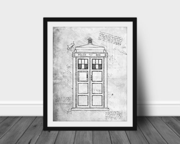 Doctor Who Tardis - da Vinci Sketch Art Print (#356)