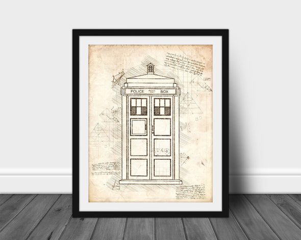 Doctor Who Tardis - da Vinci Sketch Art Print (#356)