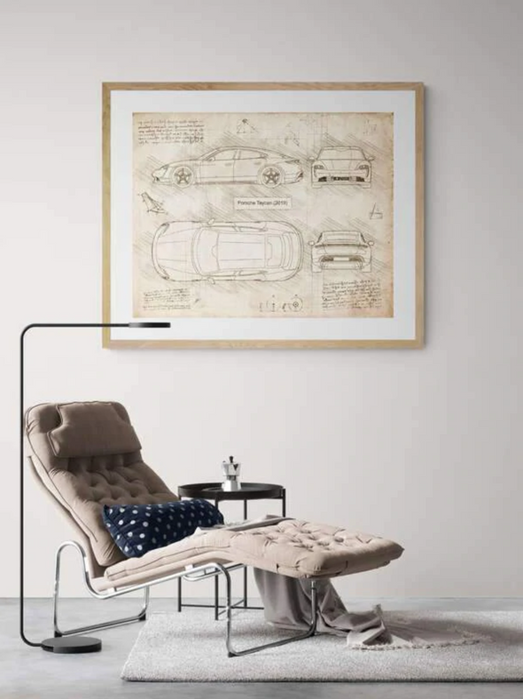 Porsche 911 GT2RS Clubsport 25 (2021) - Art Print - Art Print - Sketch Style, Car Patent, Blueprint Poster, Blue Print, (#3031)