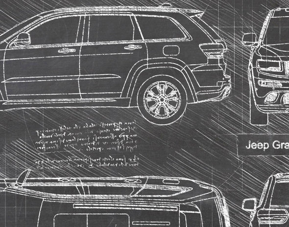 Jeep Grand Cherokee SRT8 (2014-18) da Vinci Sketch Art Print (#252)