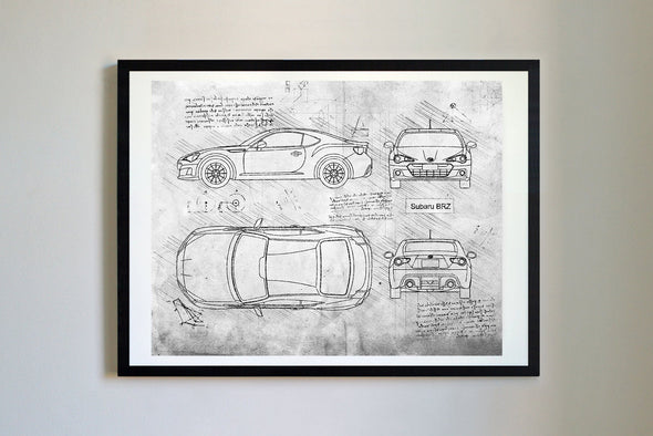 Subaru BRZ (2012-Present) da Vinci Sketch Art Print (#110)