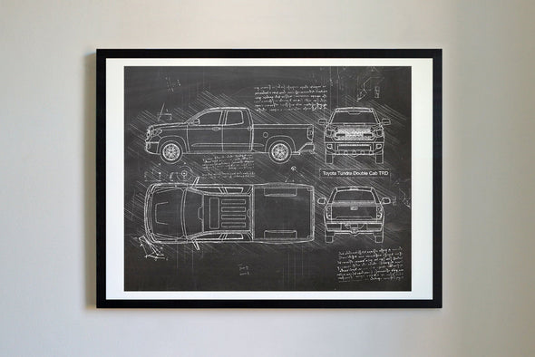 Toyota Tundra Double Cab TRD (2014-Present) da Vinci Sketch Art Print (#618)
