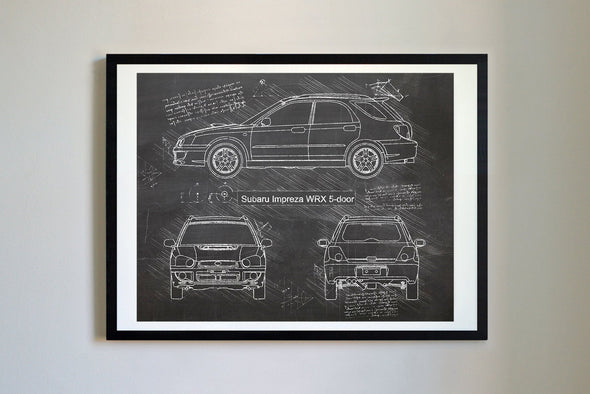 Subaru Impreza WRX 5-Door (2004-05) da Vinci Sketch Art Print (#381)
