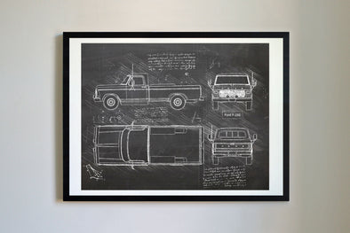 Ford F-250 (1979) da Vinci Sketch Art Print (#662)