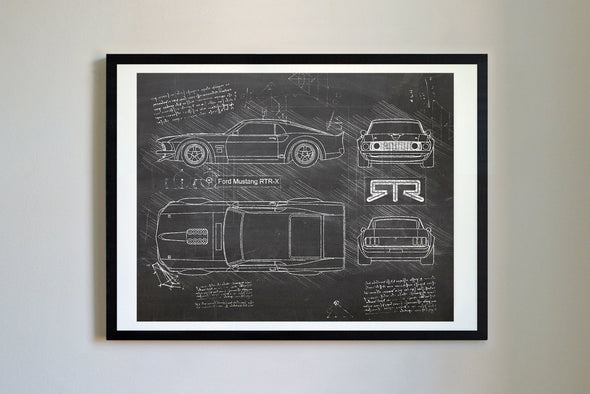 Ford Mustang RTR-X (1969) da Vinci Sketch Art Print (#534)