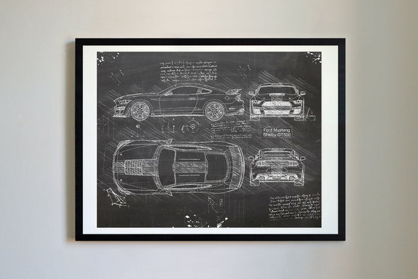 Ford Mustang Shelby GT500 (2019) da Vinci Sketch Art Print (#717)