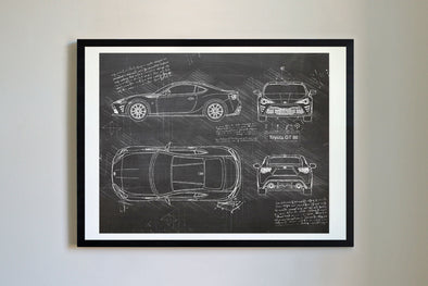 Toyota GT86 (2013-Present) da Vinci Sketch Art Print (#181)