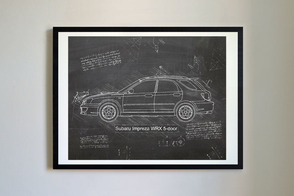 Subaru Impreza WRX 5-door (2004-05) da Vinci Sketch Art Print (#550)