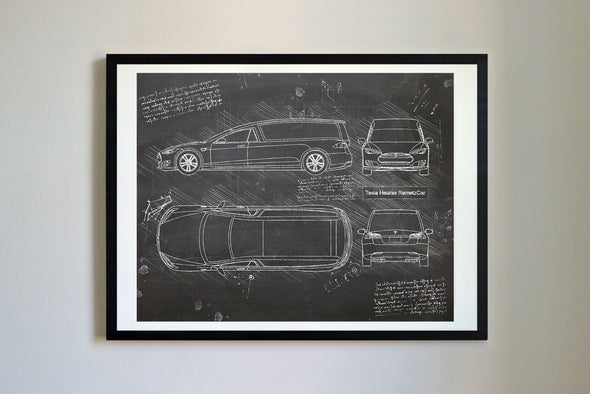 Tesla Hearse RemetzCar (2017-Present) da Vinci Sketch Art Print (#803)